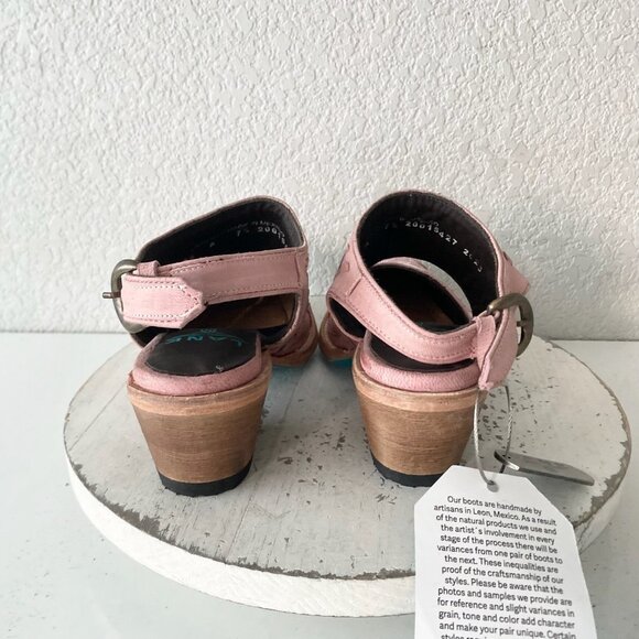 Lane Robin Mule Pink Cowboy Boots Womens 7.5 Cowgirl Western Leather Short Ankle - Picture 3 of 11